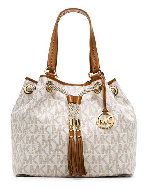 michael kors tote white|michael kors large monogram tote.